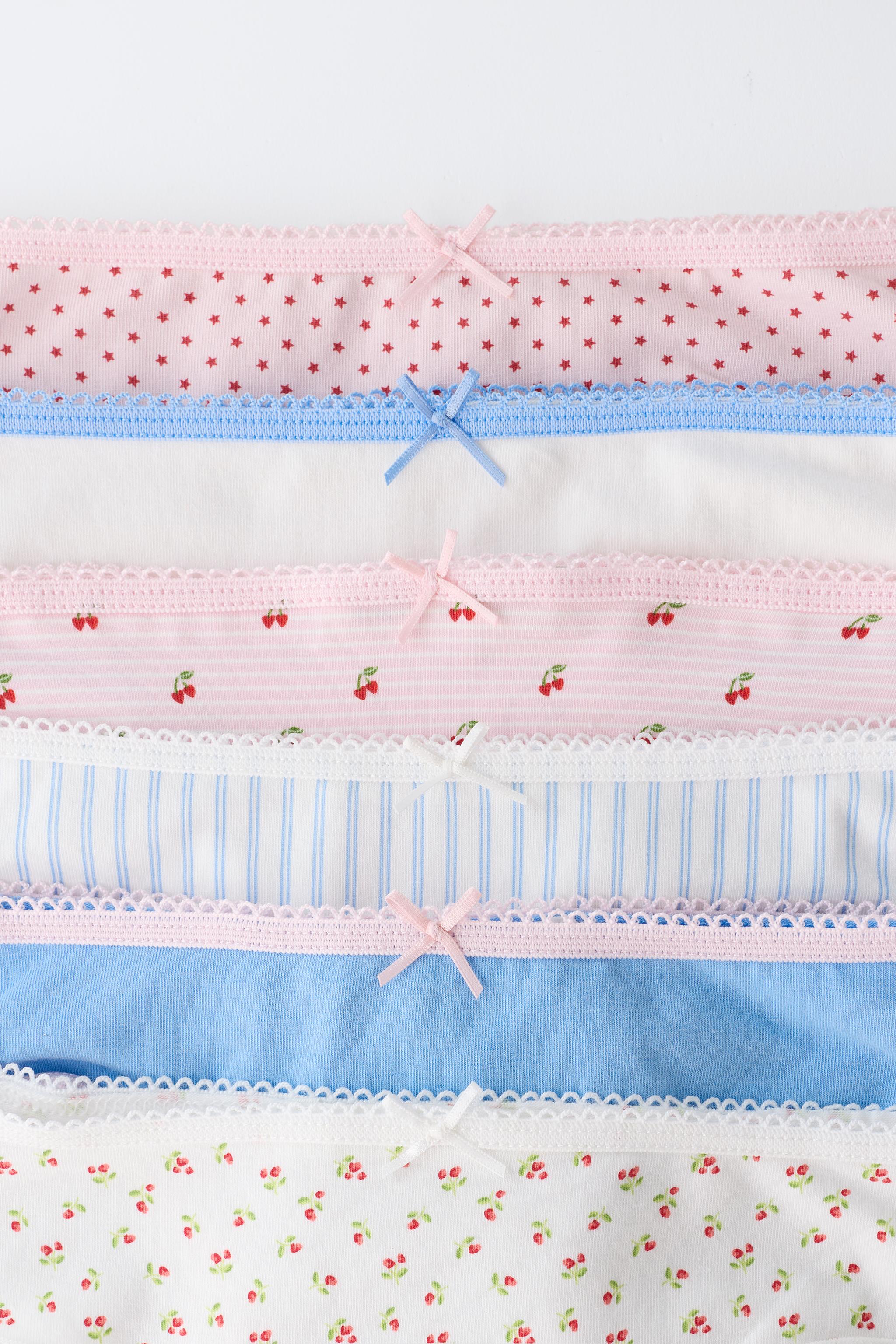 6-14 YEARS / SIX-PACK OF STRIPED AND CHERRY UNDERWEAR